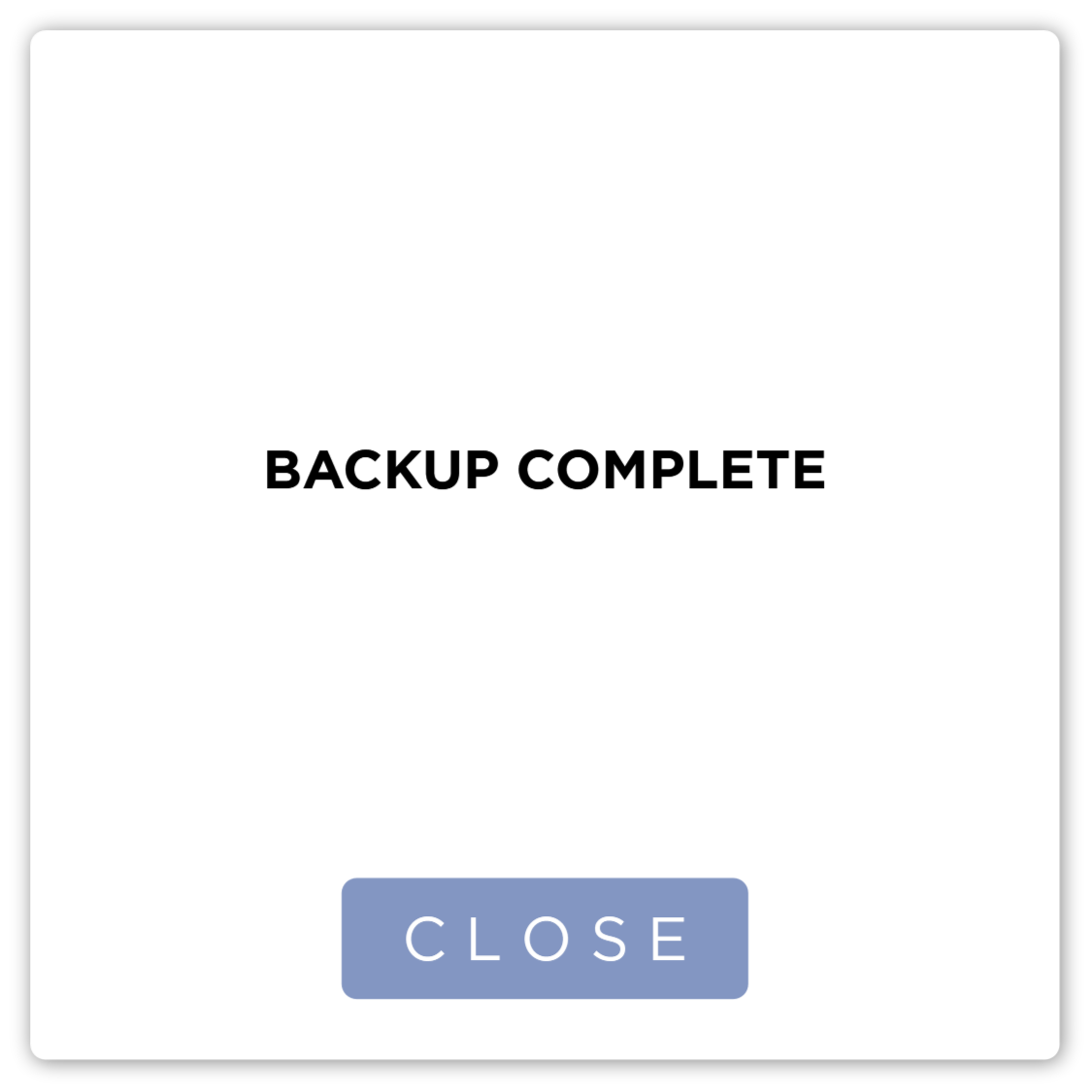 Backup Complete