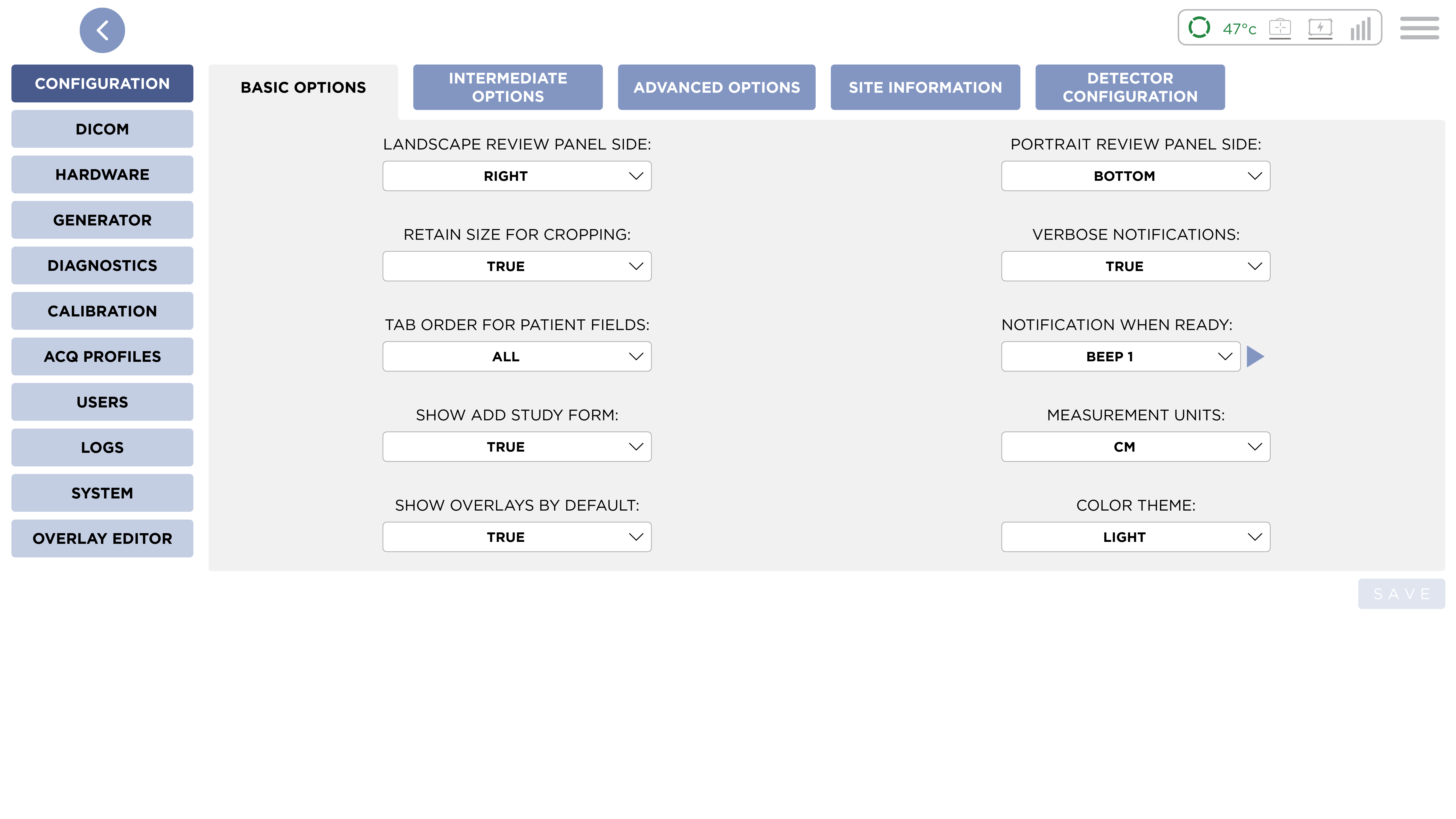 Settings Screen