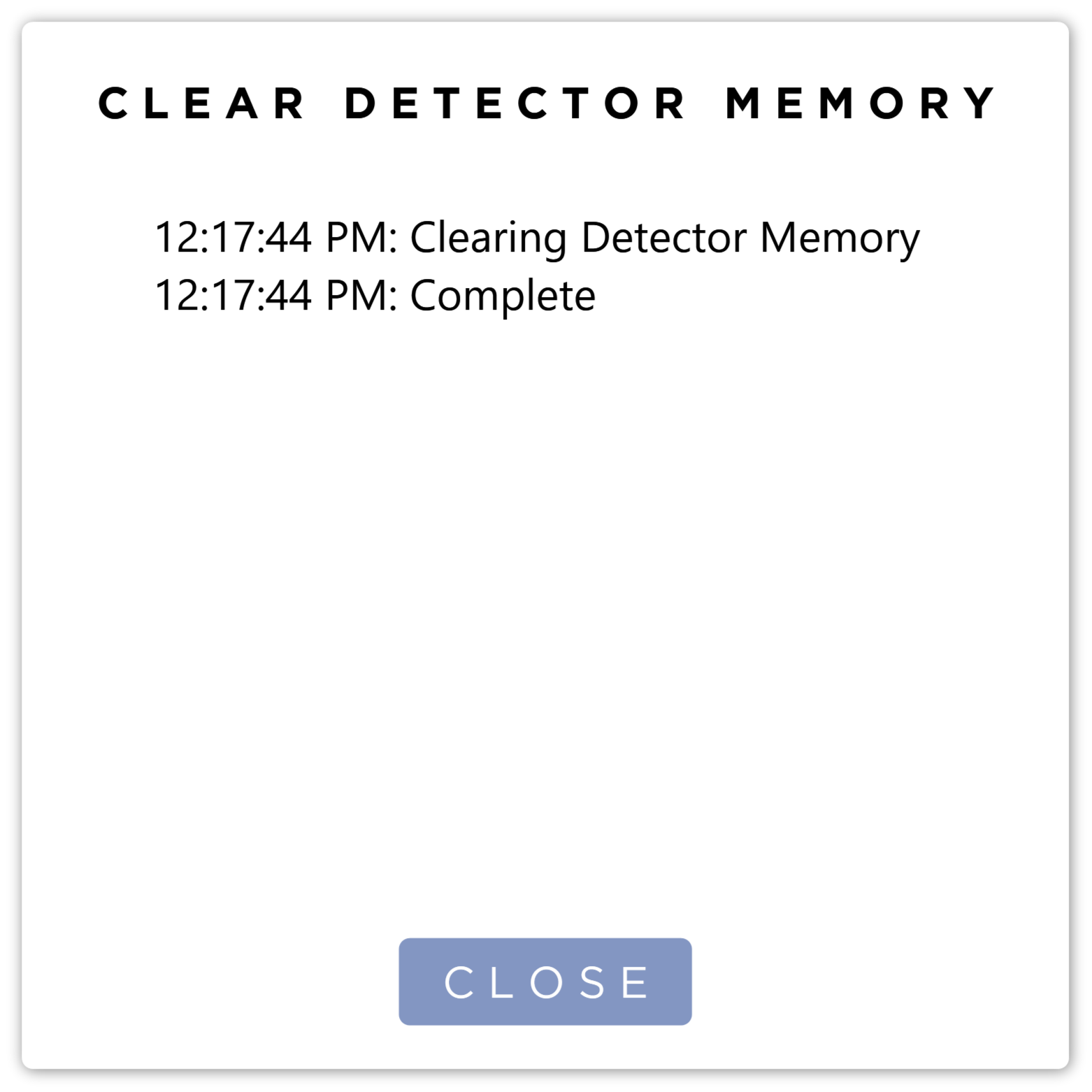 Clearing Detector Memory