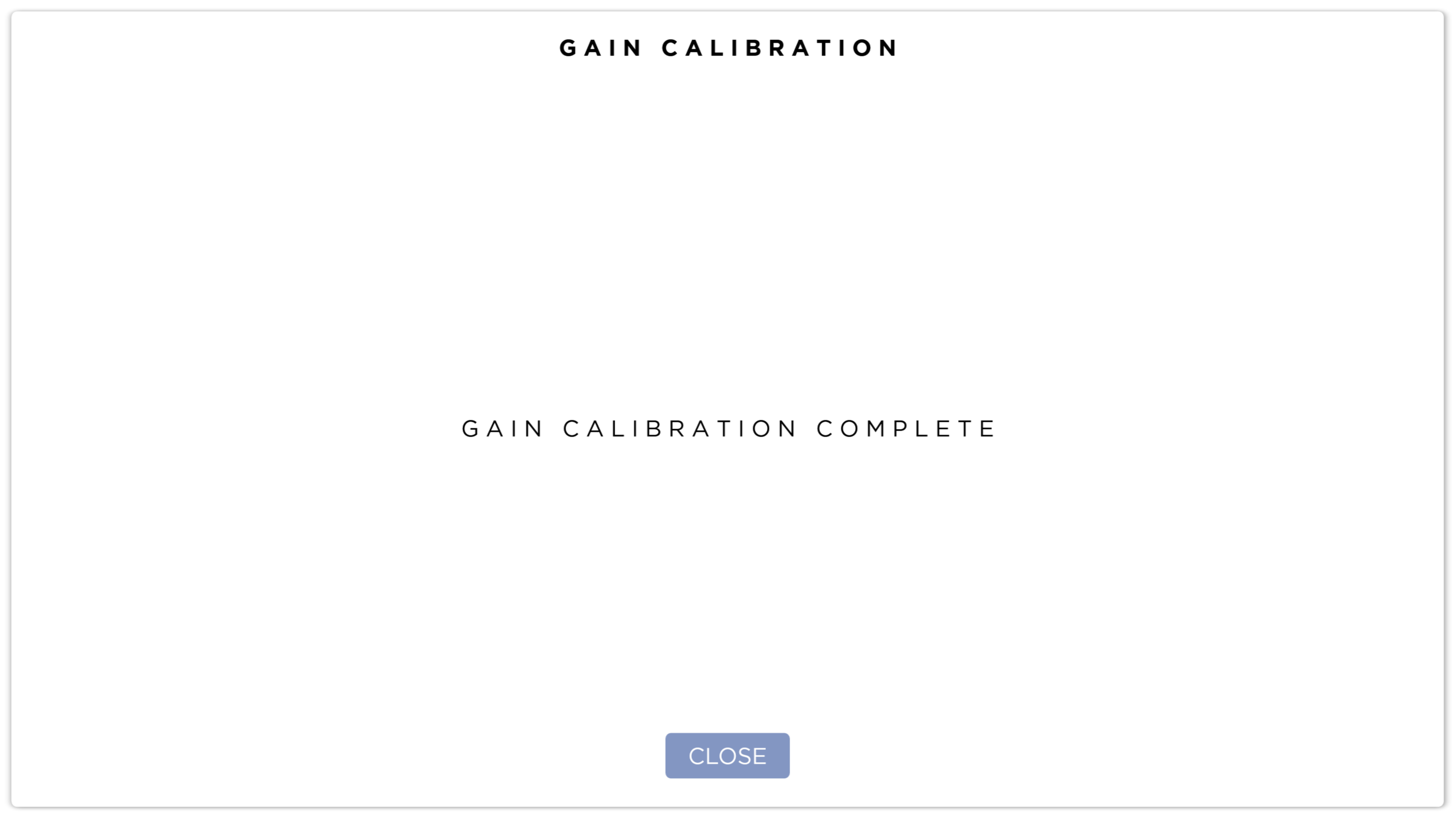 Calibration Complete