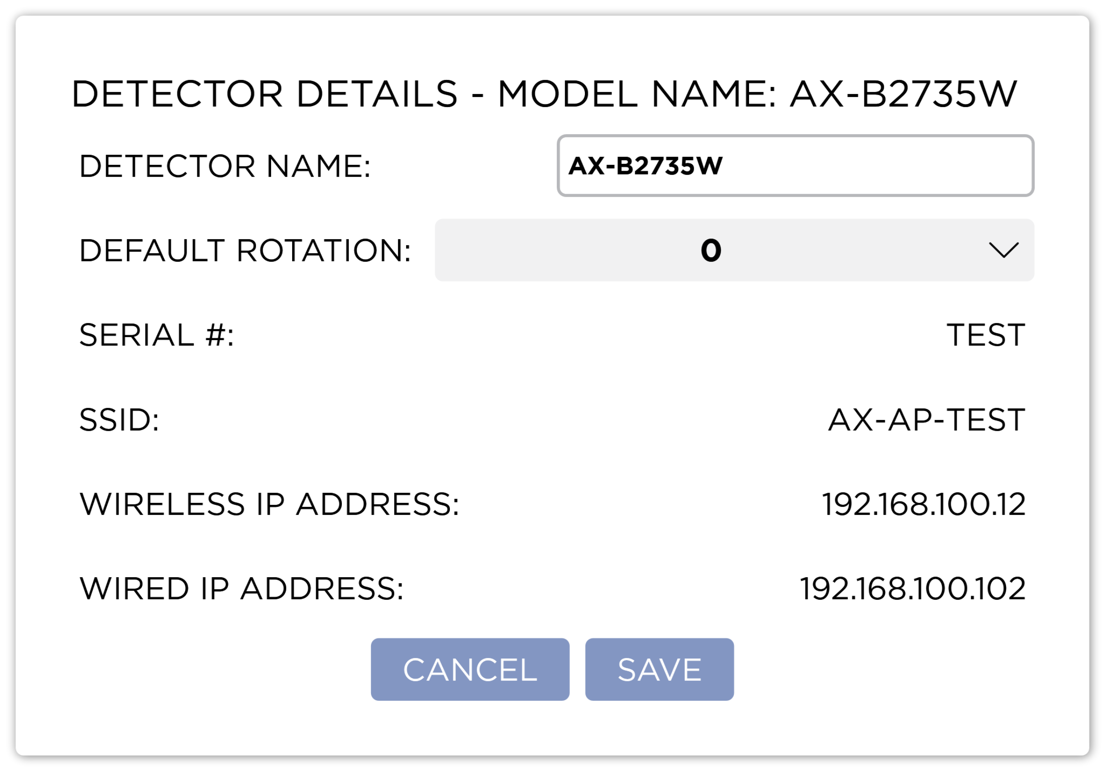 Detector Edit Dialog