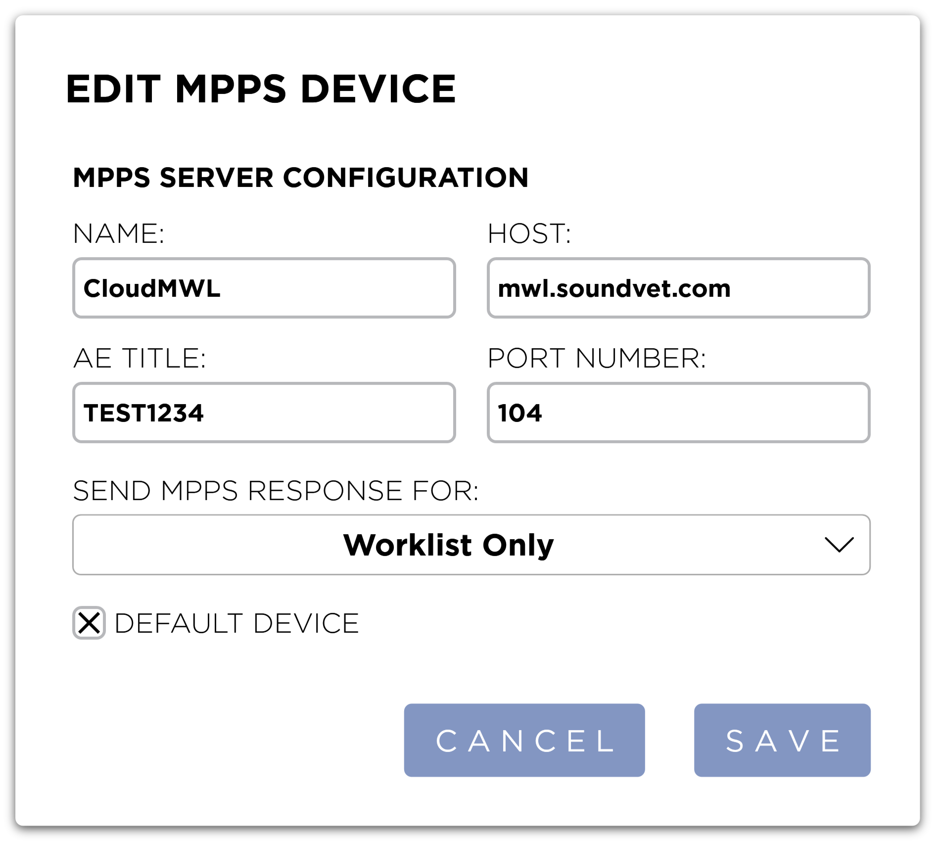 Edit MPPS Device Dialog