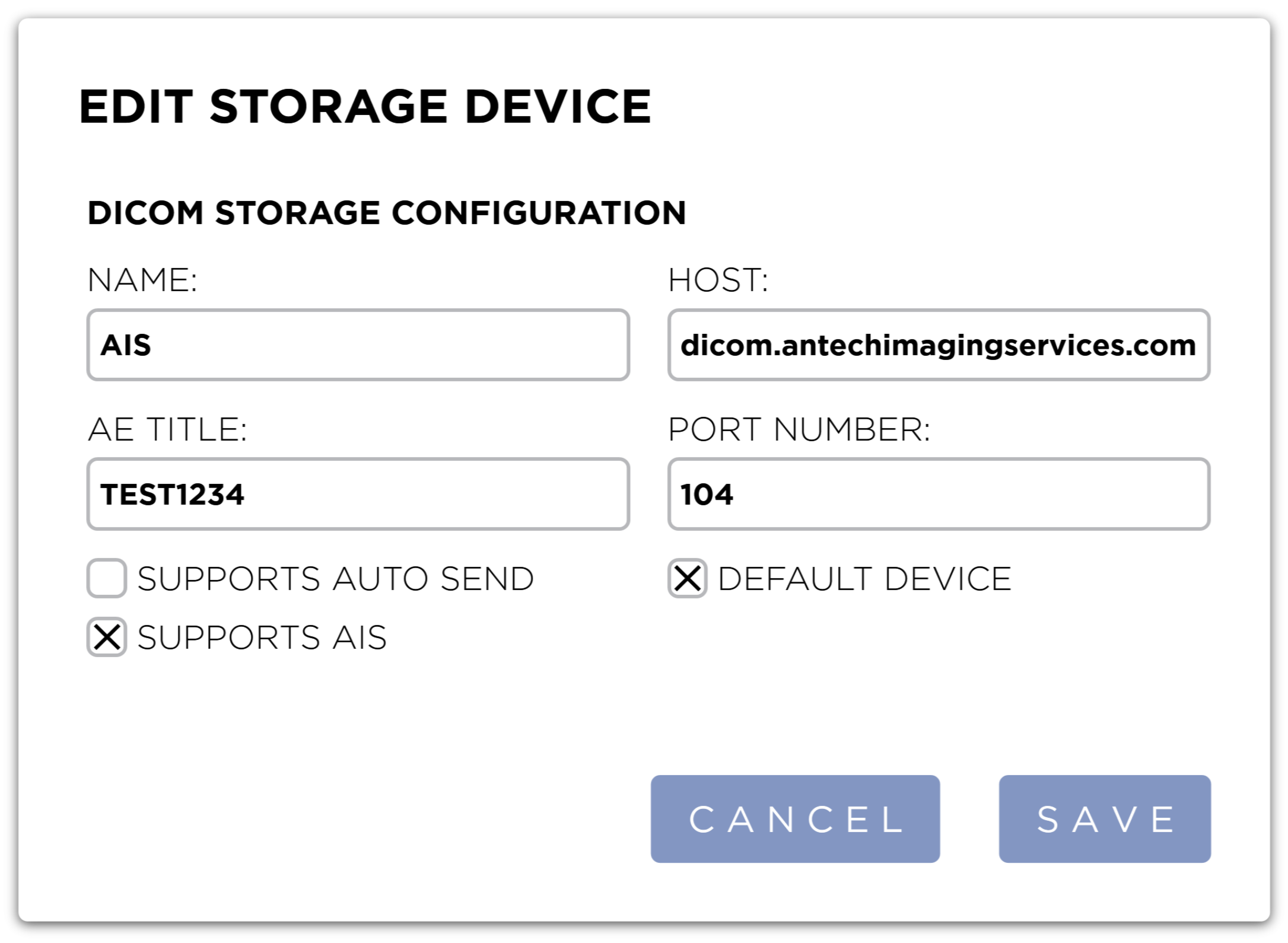 Edit Storage Device Dialog