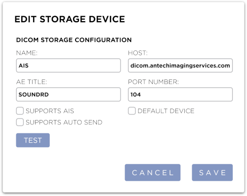 Edit Storage Device Dialog
