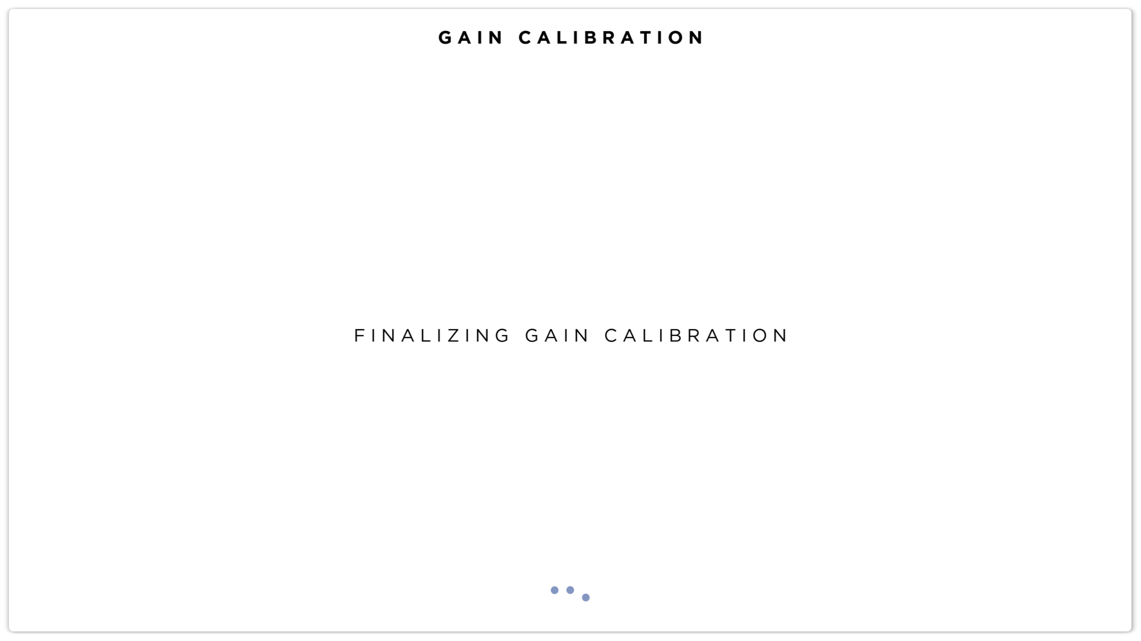 Calibration Finalizing