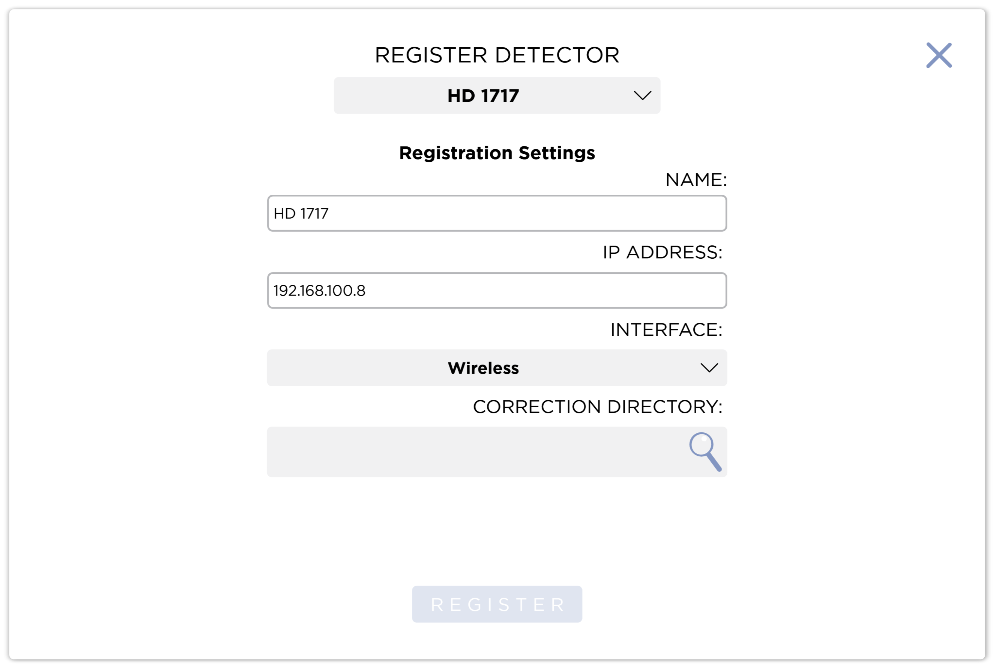 Register Detector Dialog