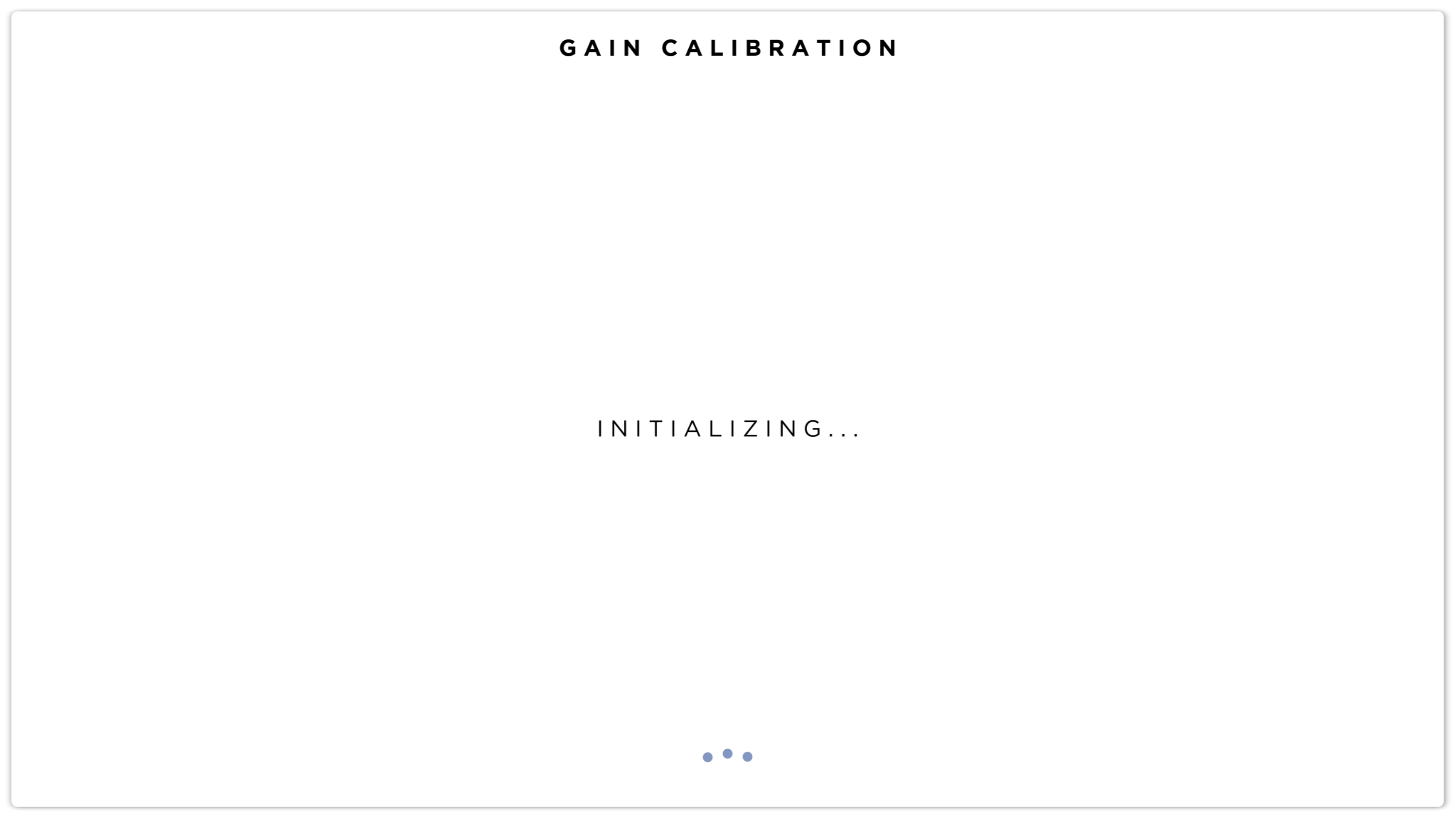 Calibration Initializing
