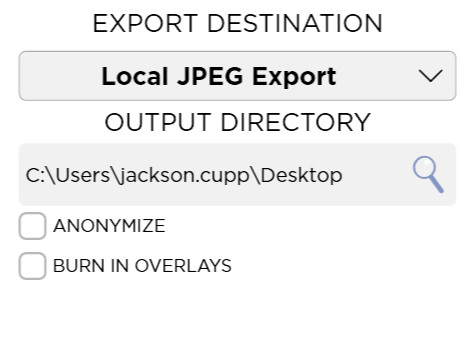 Local JPEG Export