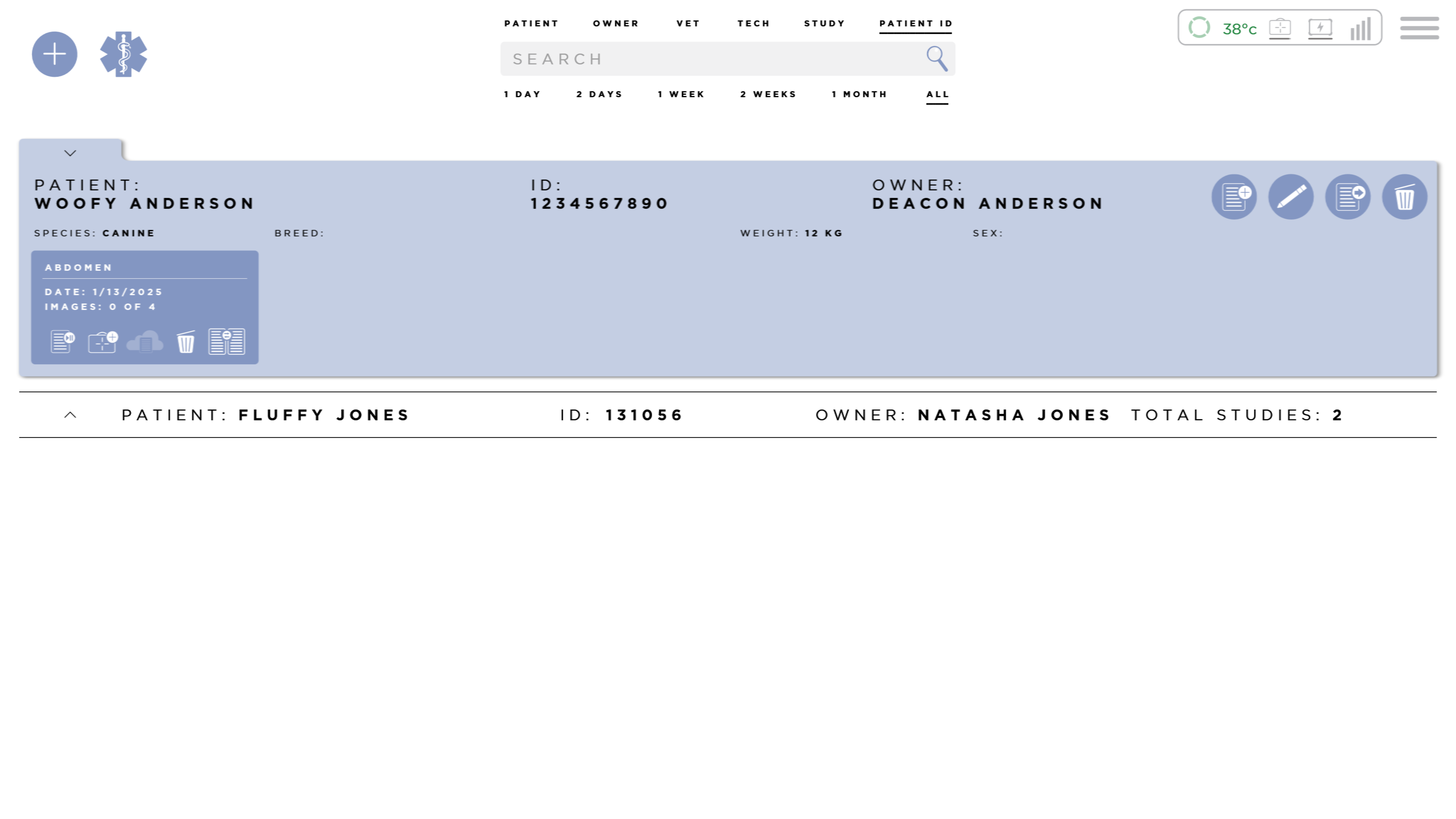 Main Patient Screen