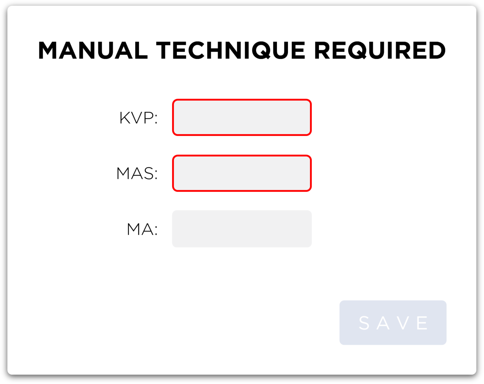 Manual Technique Required