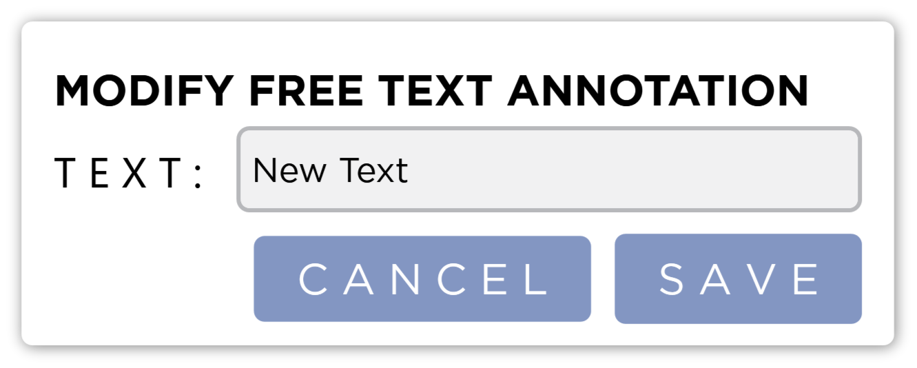 Modify Free Text Annotation Form