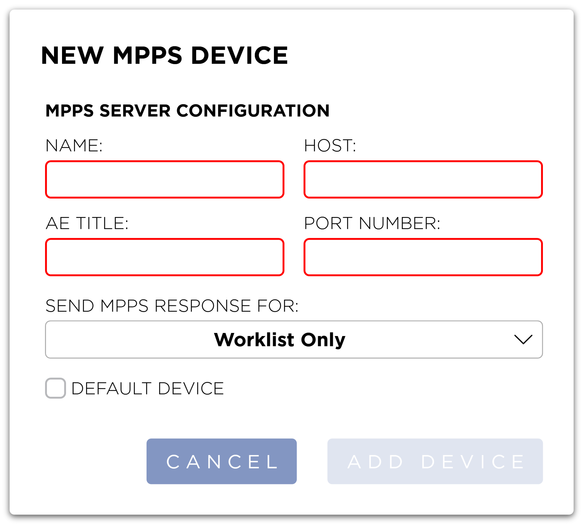New MPPS Device Dialog