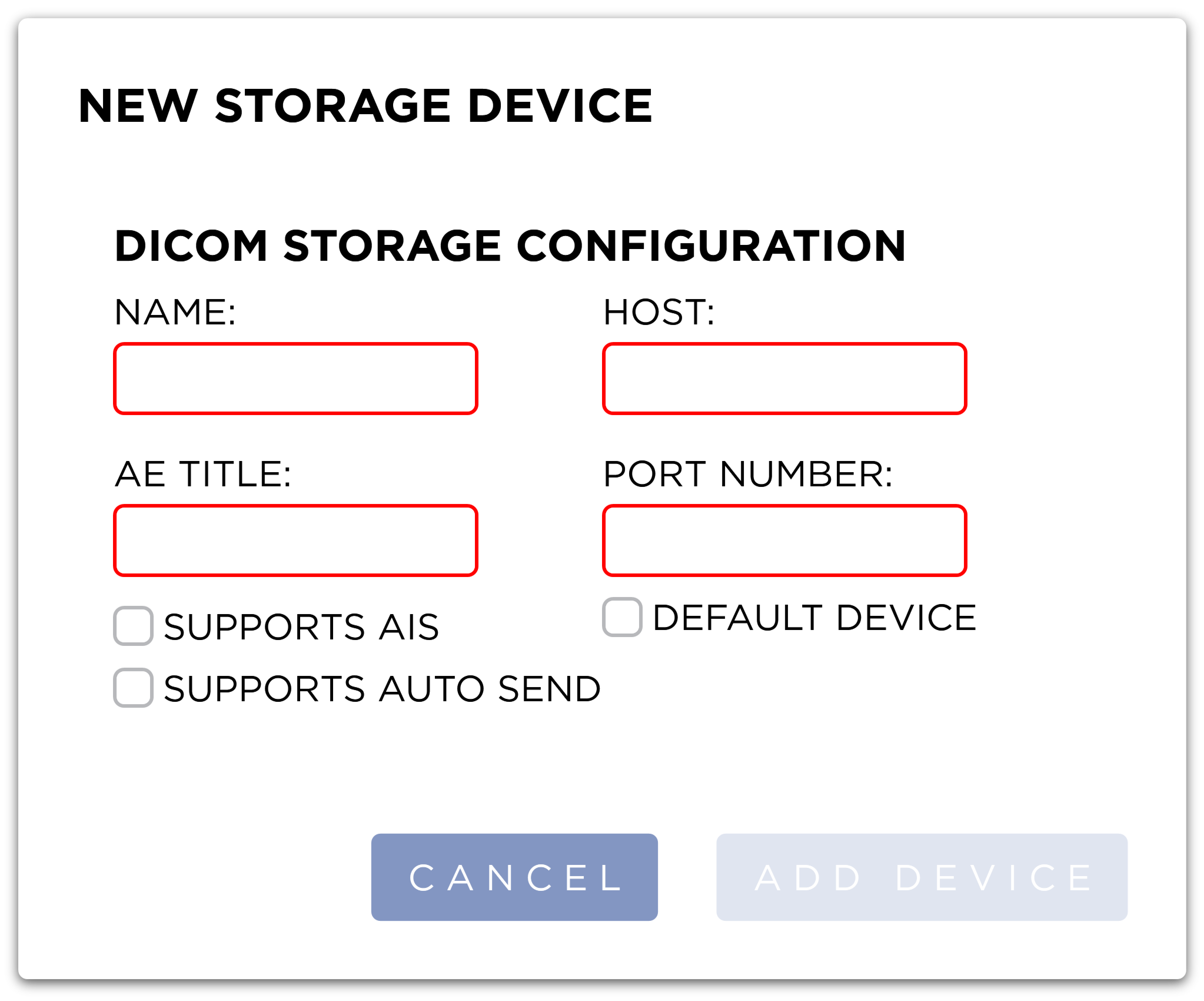 New Storage Device Dialog