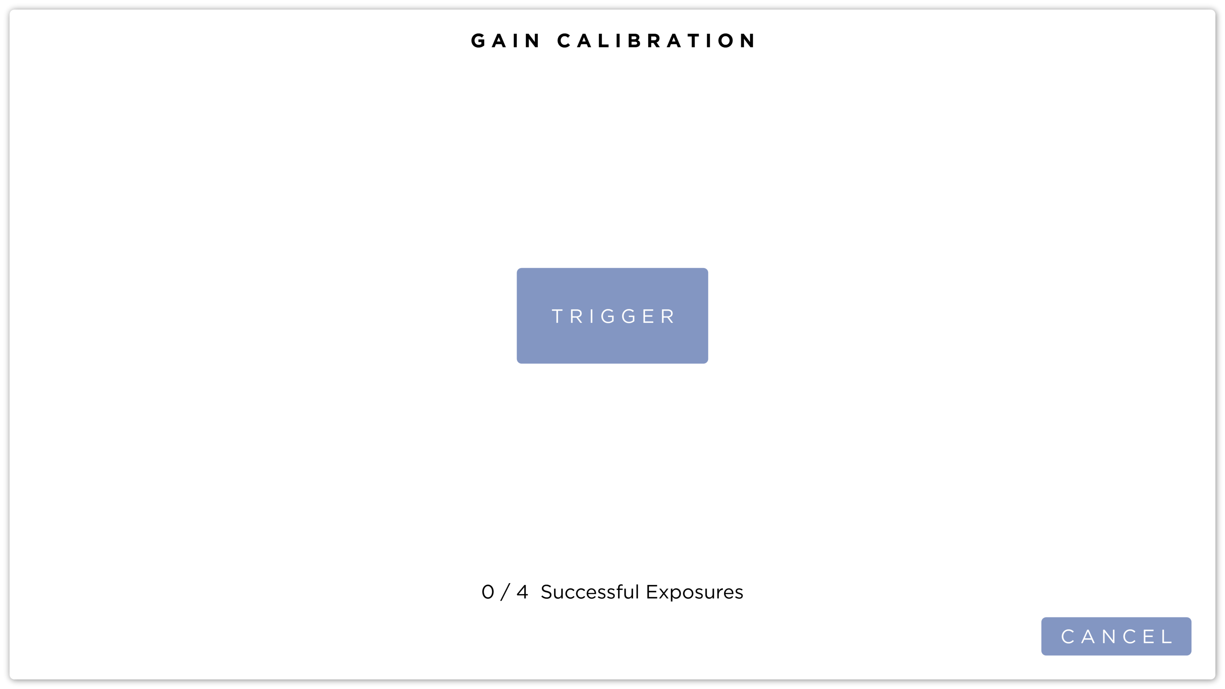 Calibration Ready for Exposure