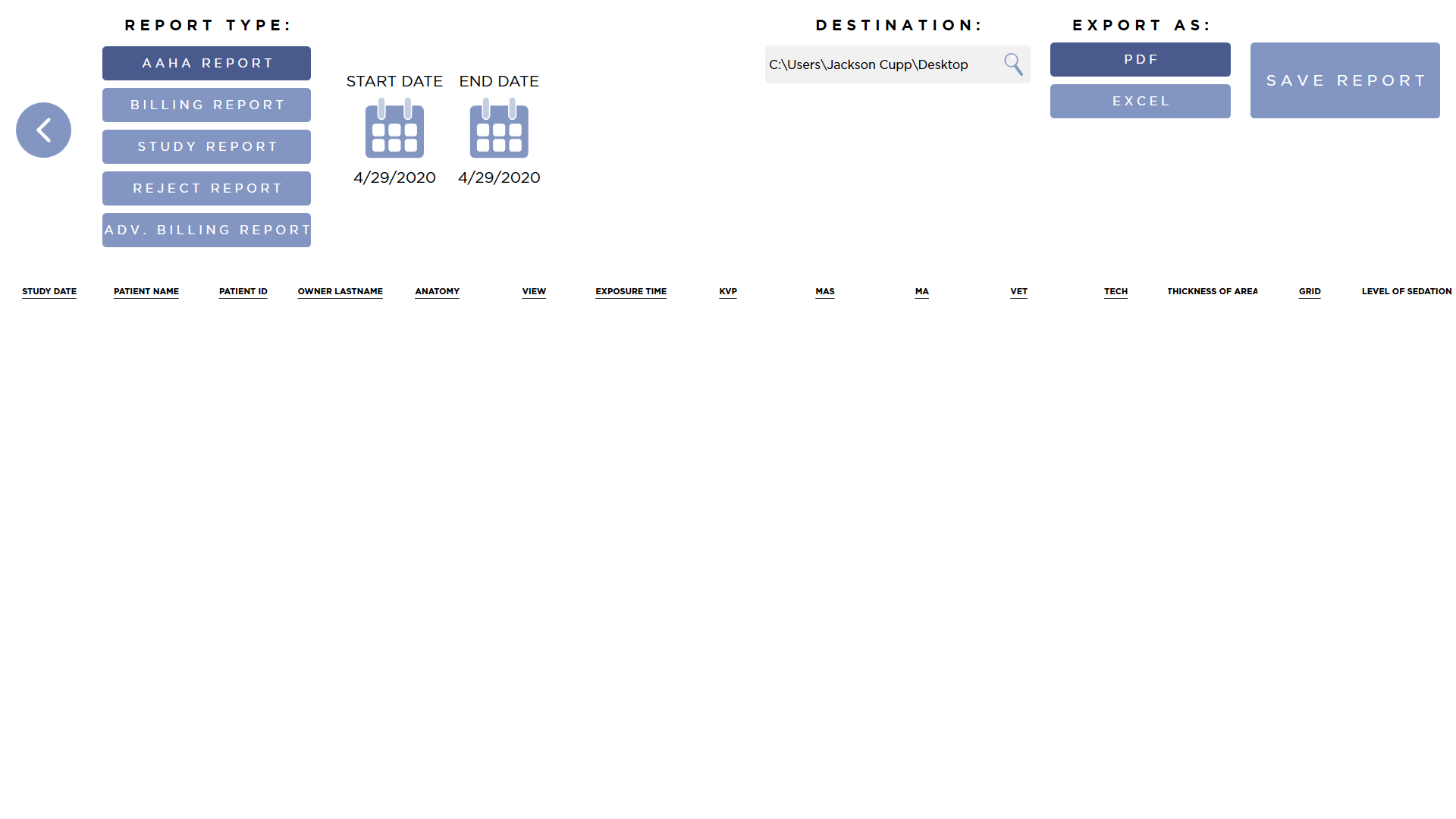 Report Screen