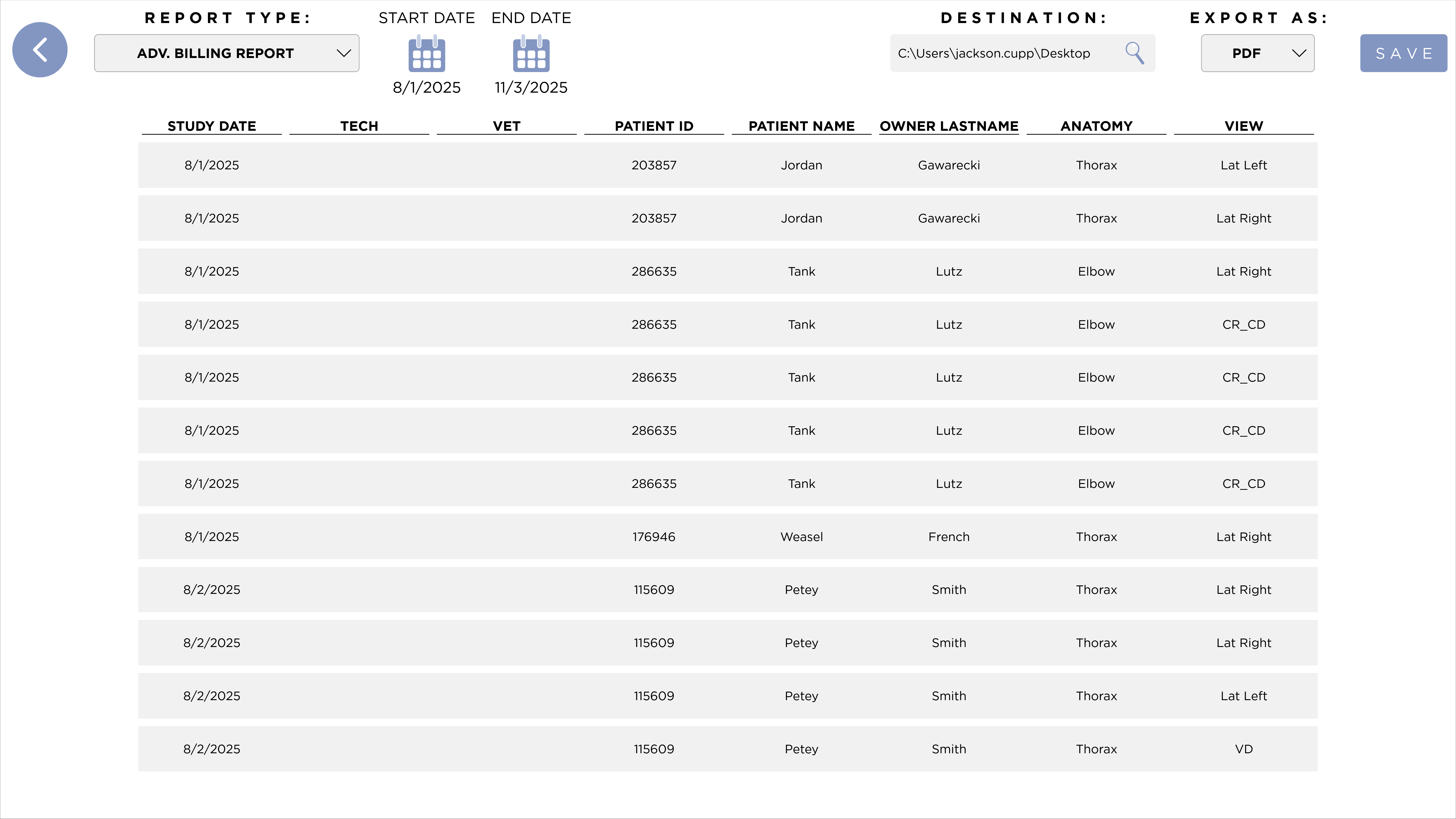 Advanced Billing Report