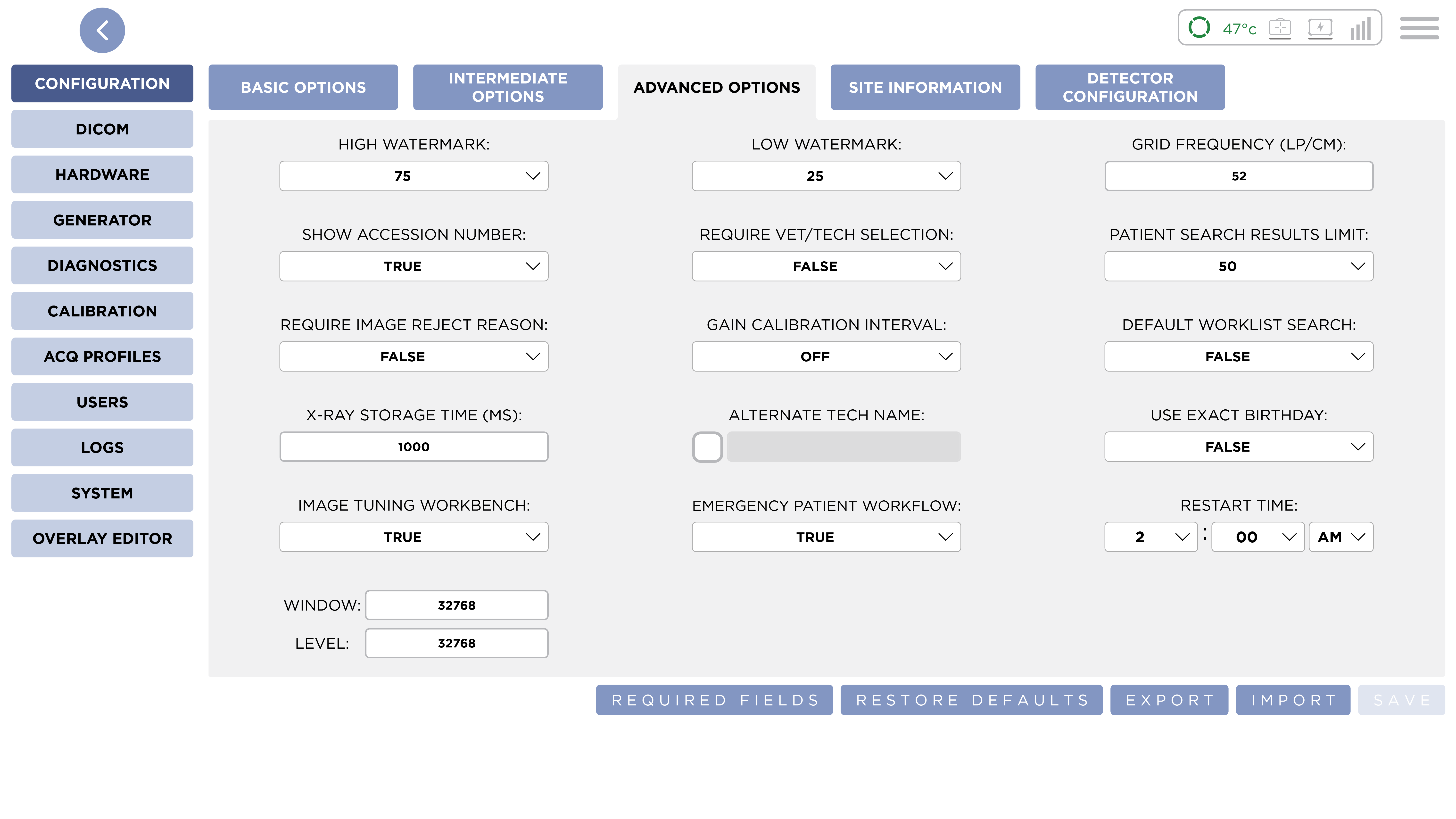 Advanced Options