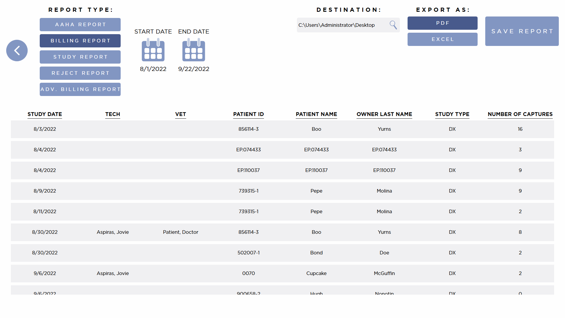 Billing Report