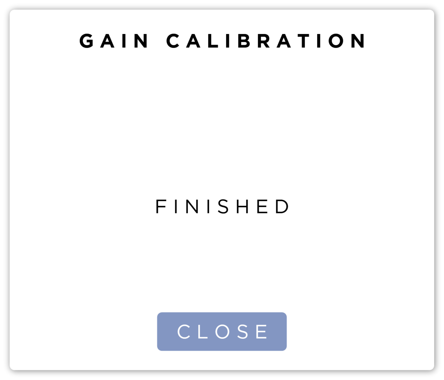 Calibration Finished