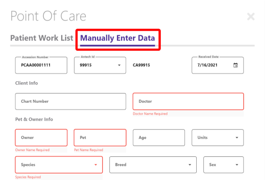 Manual Entry