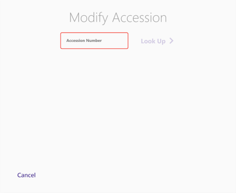 Modify Accession Dialog