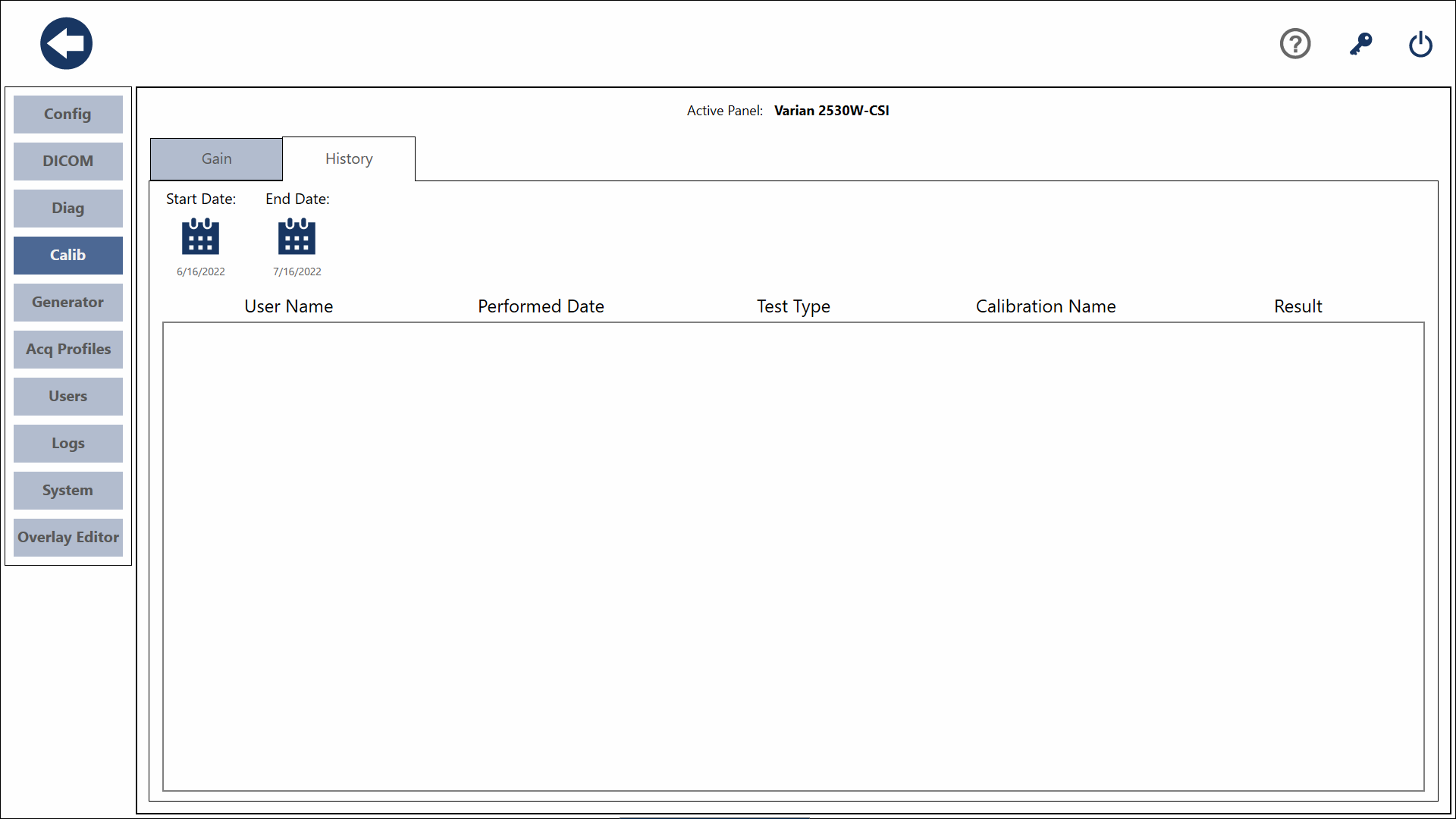 Calibration History
