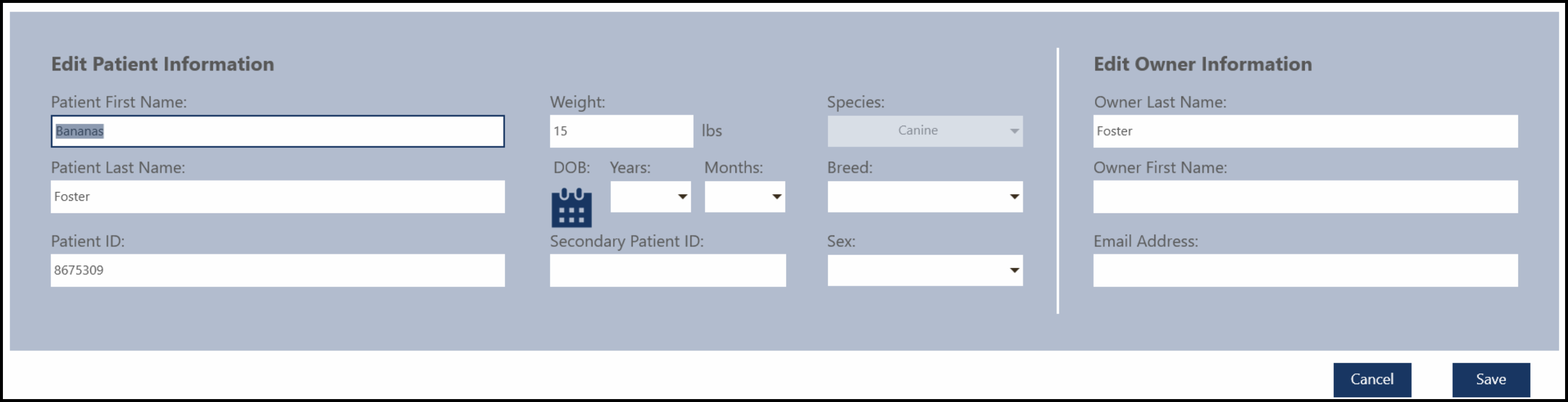 Edit Patient Form