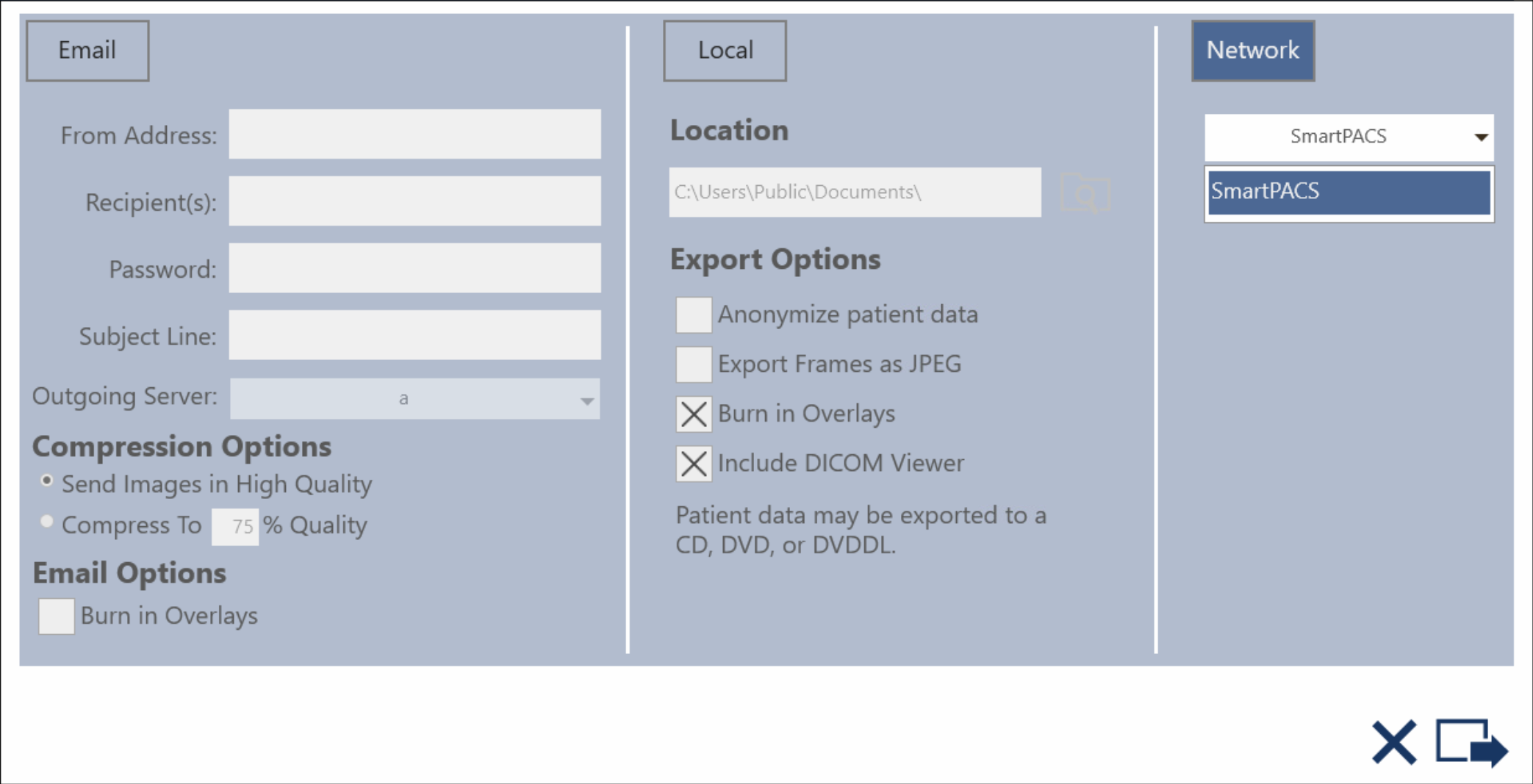Study Export Dialog