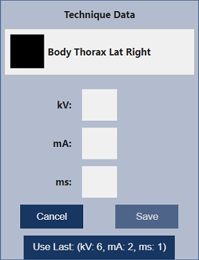 Manual Technique Entry Dialog