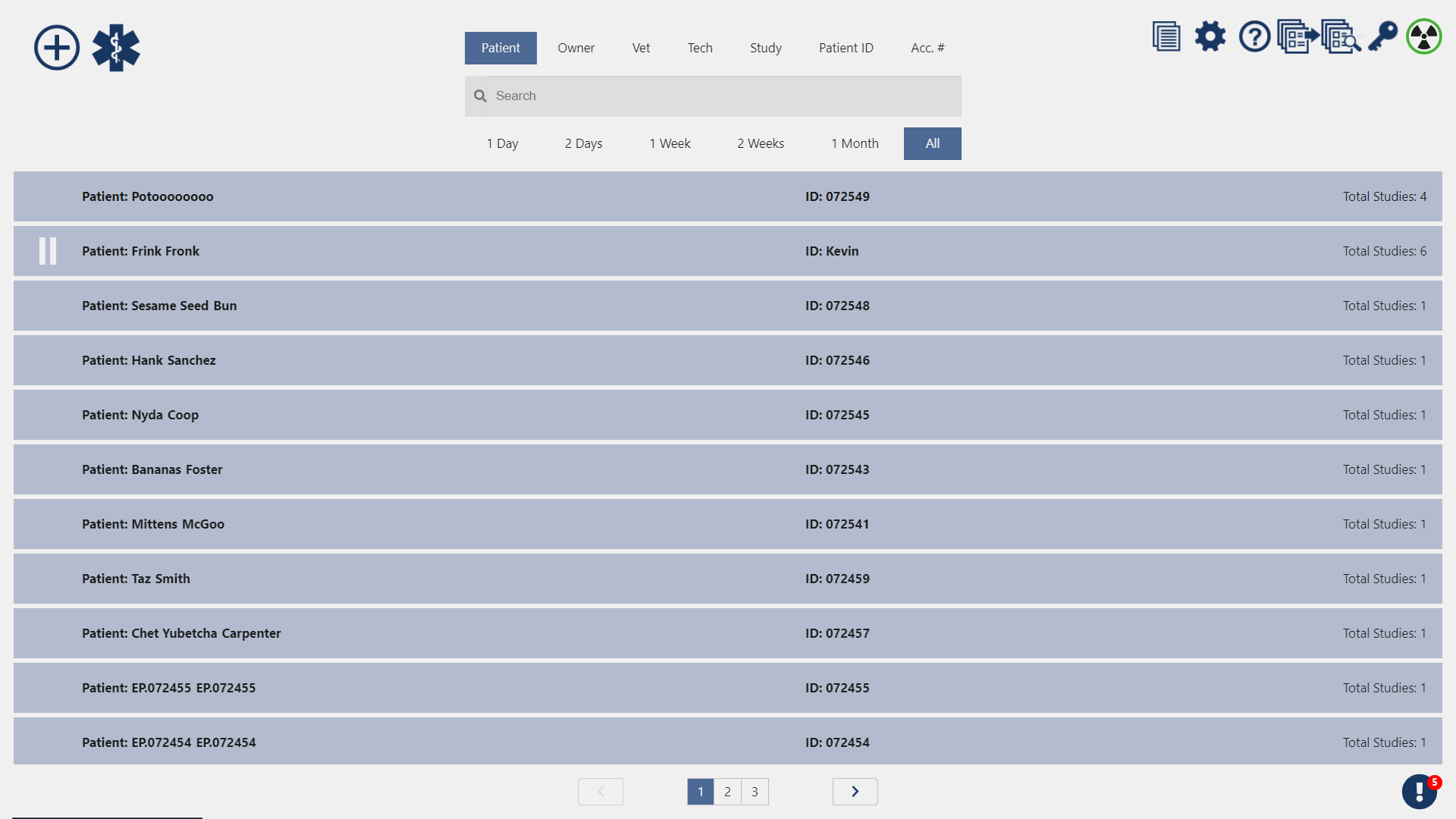 Main Patient Screen