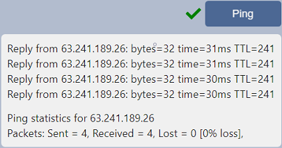 Ping Results