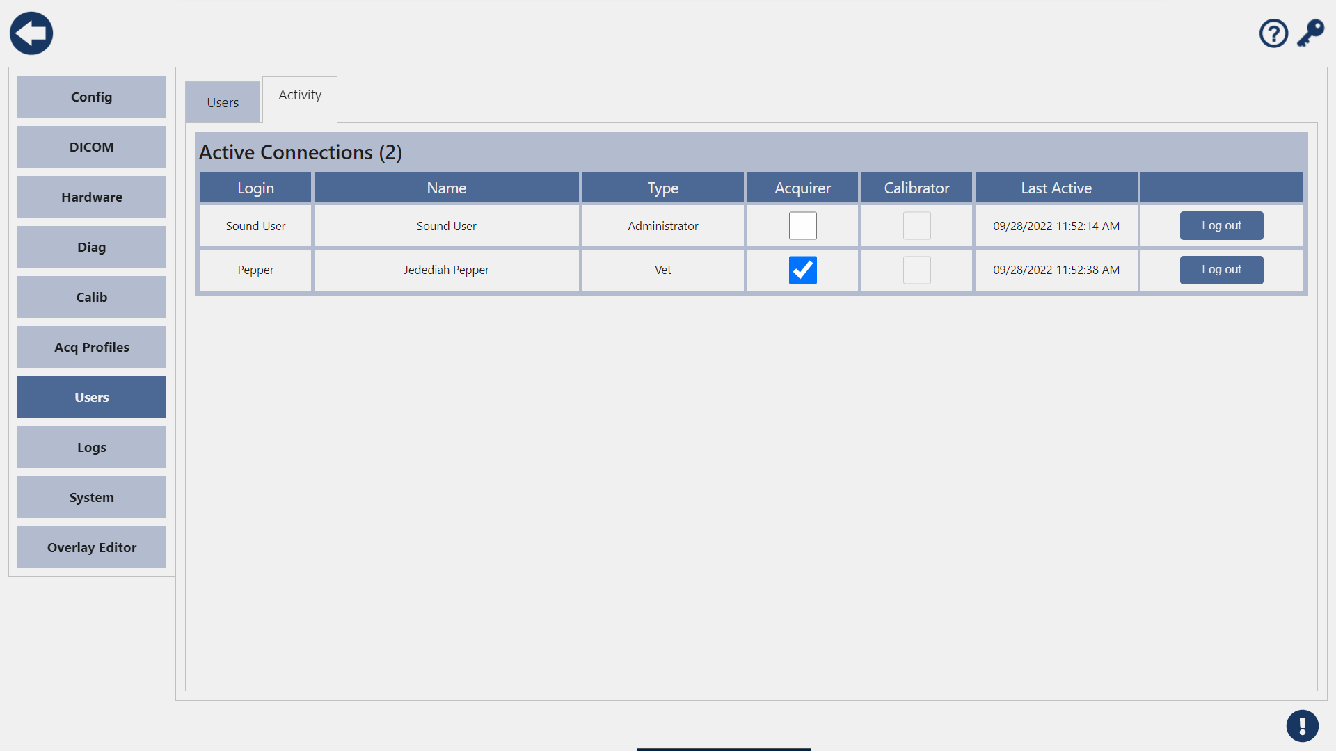 User Activity Page