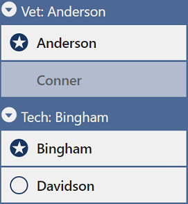 Vet and Tech Selector