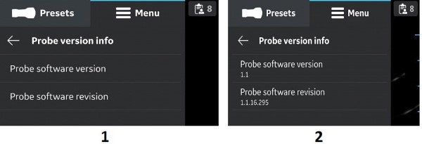 Probe version info (example)