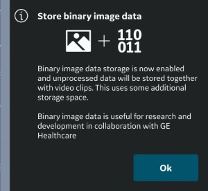 Binary image data store pop-up
