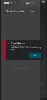 Thermal warning message