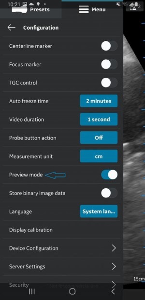 Screen with Preview Mode